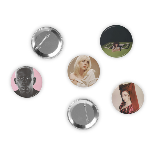 customized album pinback button