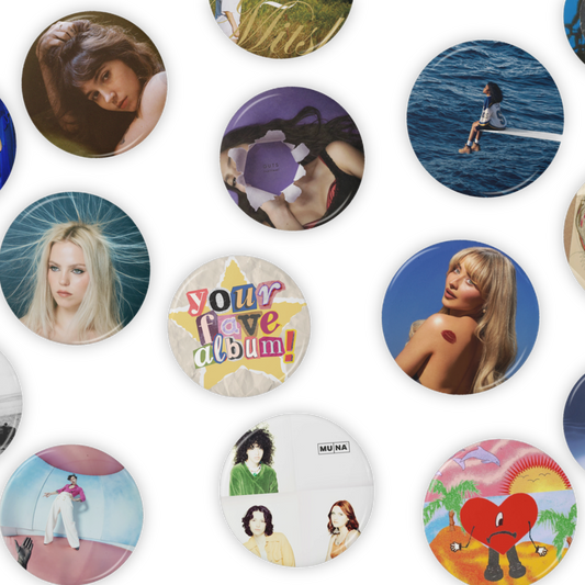 customized album pinback button