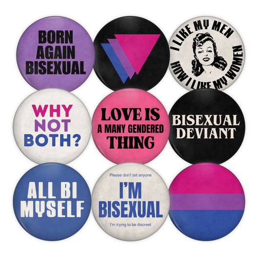 vintage inspired bisexual pinback buttons