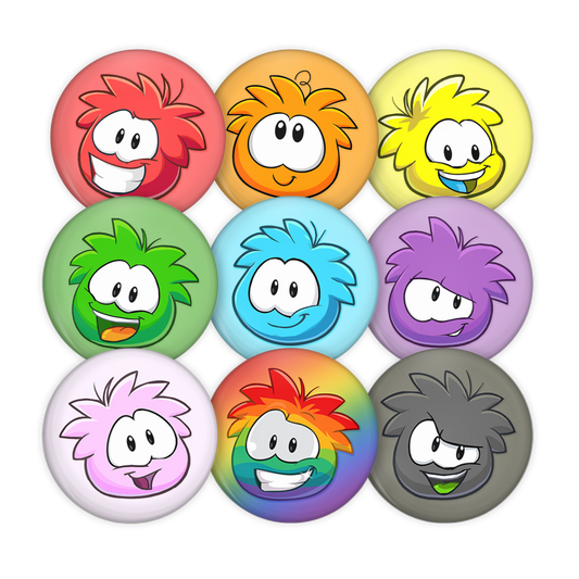 club penguin puffles pinback buttons