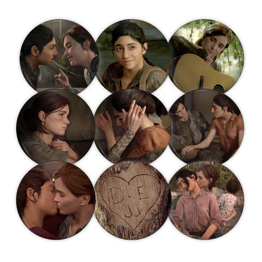 the last of us pt 2 dina and ellie pinback buttons