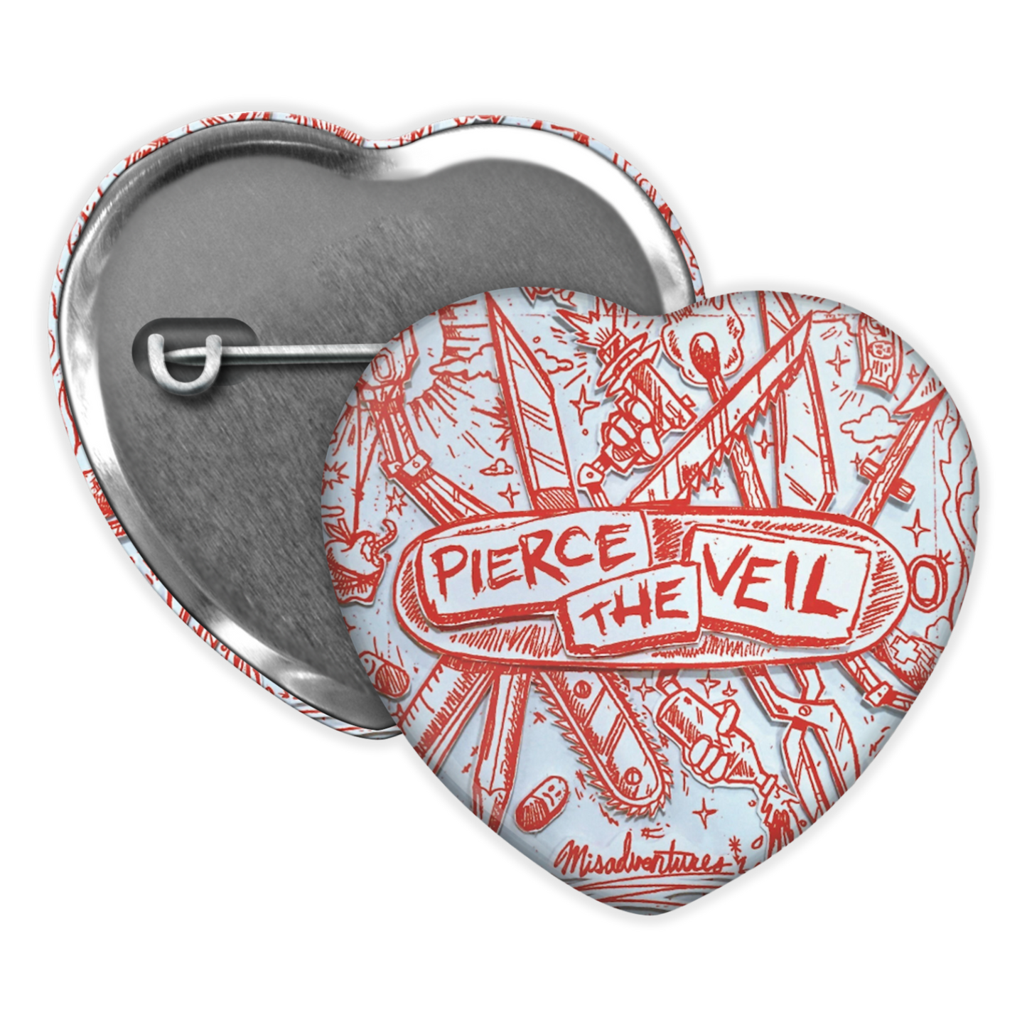 pierce the veil heart shaped buttons