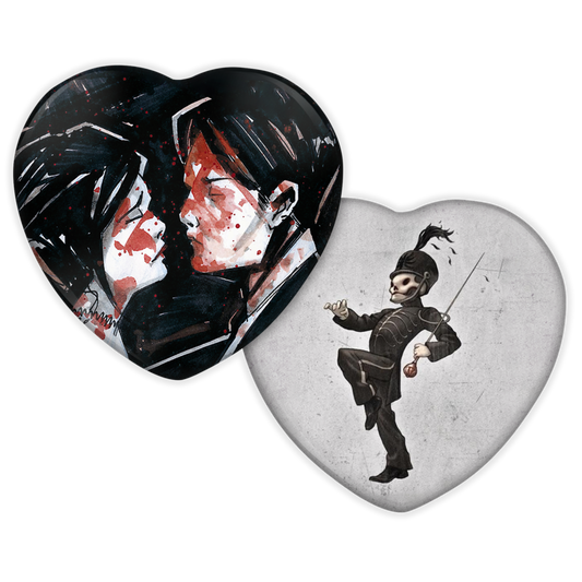 my chemical romance heart shaped buttons