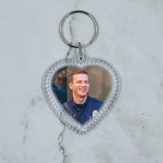 Buck & Eddie Keychain | 9-1-1 Double Sided Heart Shaped Keychain