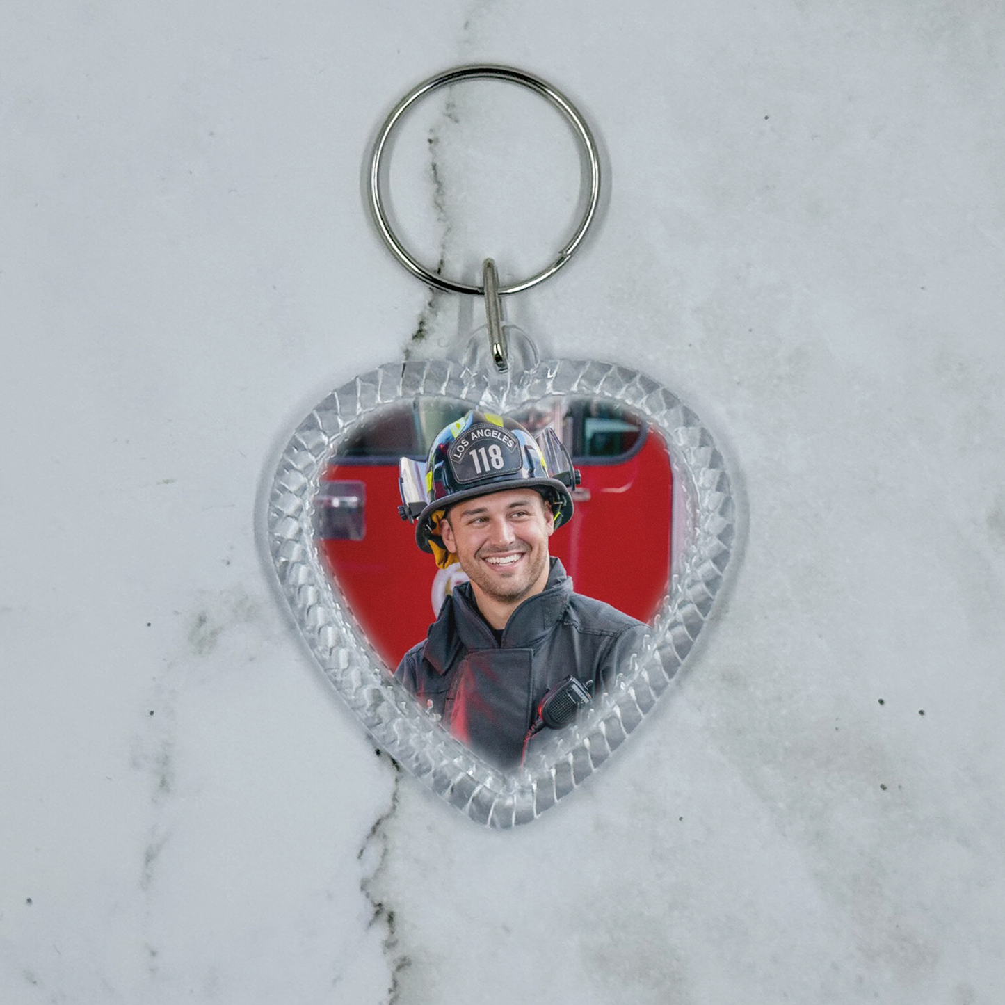 Buck & Eddie Keychain | 9-1-1 Double Sided Heart Shaped Keychain