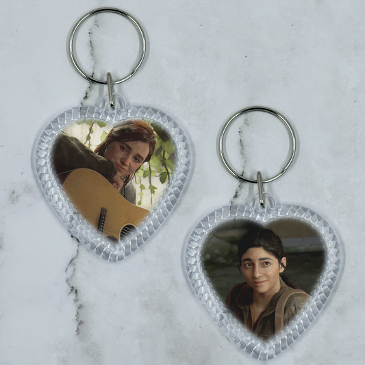 Ellie & Dina Keychain | The Last of Us II Heart Shaped Keychain