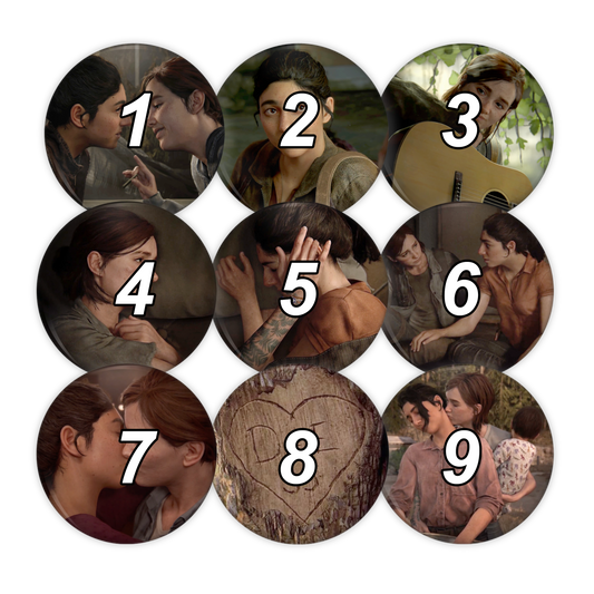 the last of us pt 2 dina and ellie pinback buttons