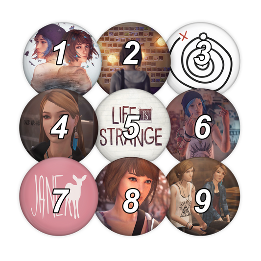 life is strange 1 pinback buttons