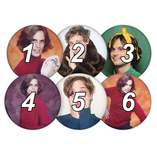 matthew gray gubler pinback buttons