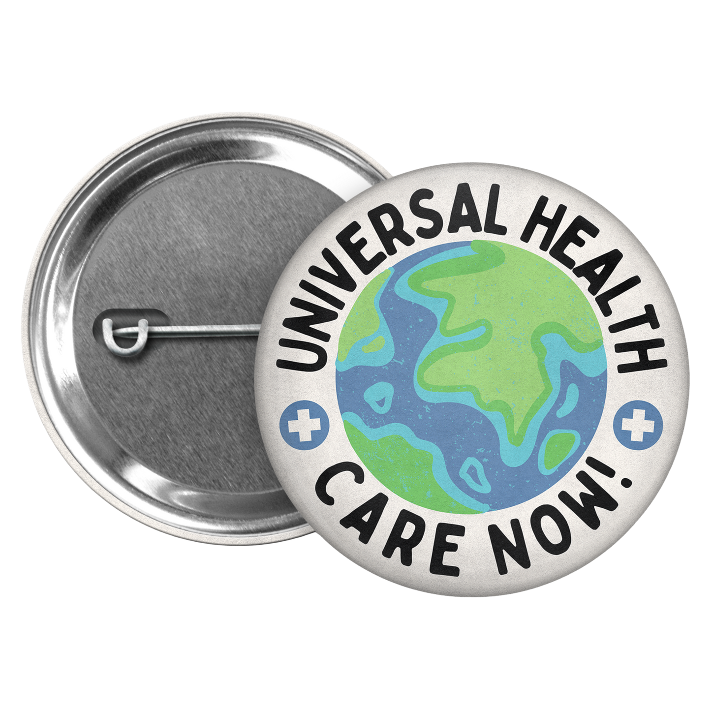 healthcare for all – vintage inspired pinback buttons