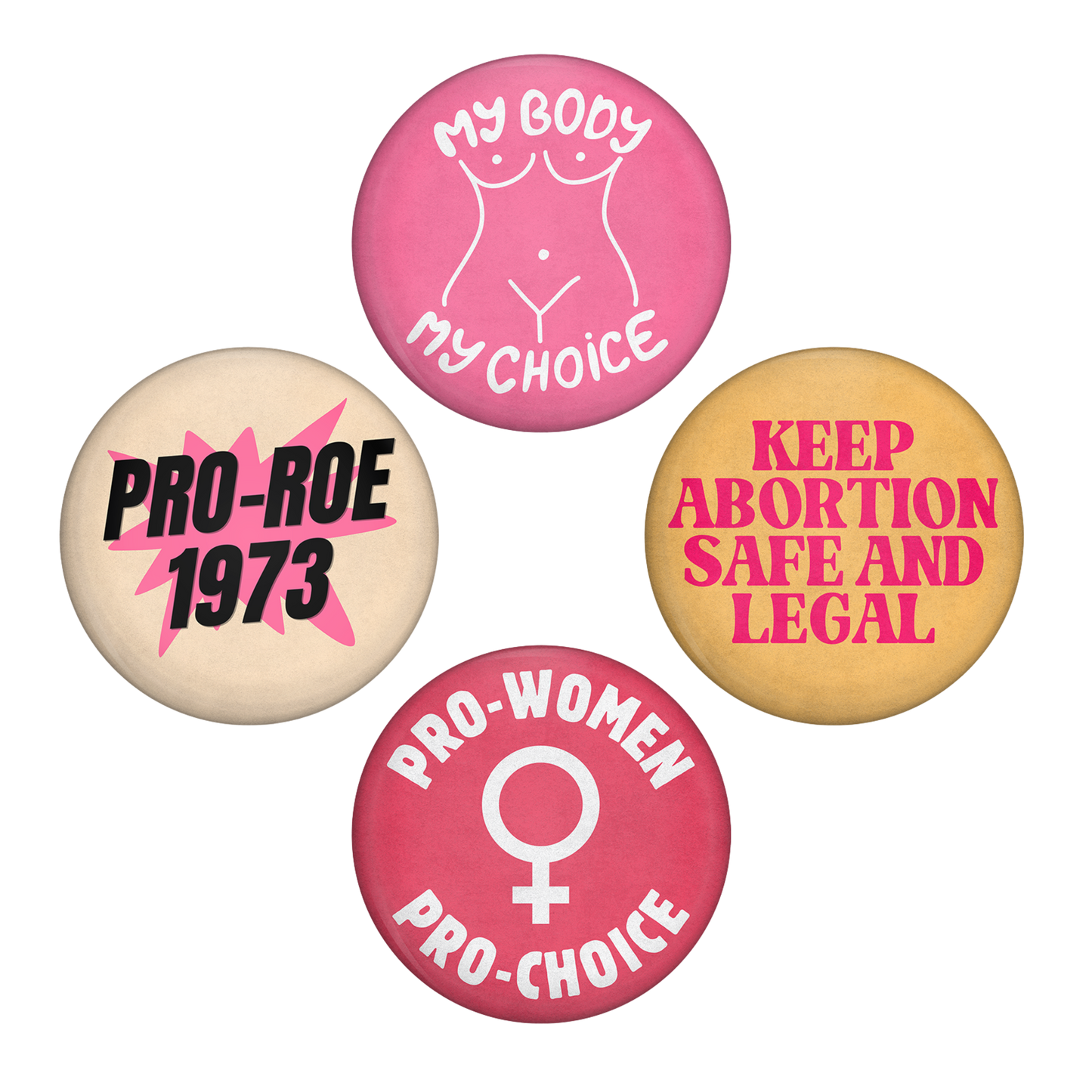 pro-choice abortion rights – vintage inspired pinback buttons