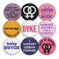 vintage remake lesbian pinback buttons (part 2)