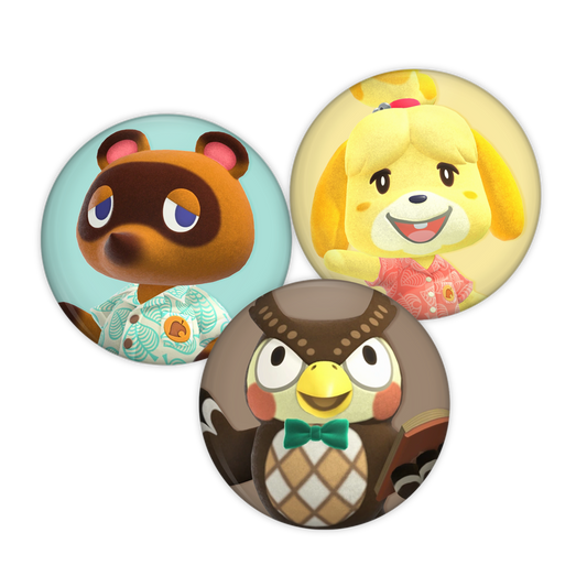 animal crossing new horizons pinback buttons