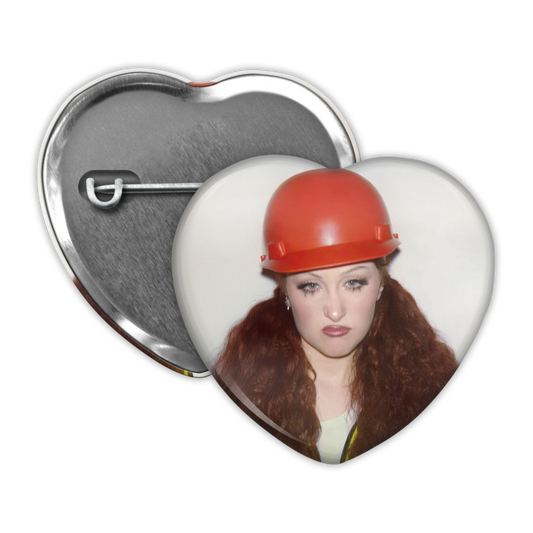 the giver – chappell roan heart shaped pinback buttons