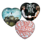pierce the veil heart shaped buttons
