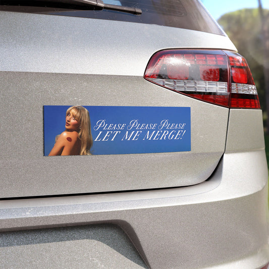 please let me merge – sabrina carpenter short n sweet bumper sticker or car magnet