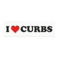 i heart curbs (white) – car magnet