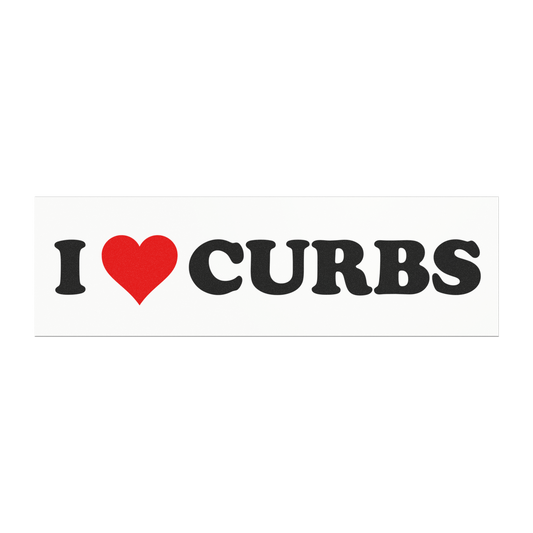 i heart curbs (white) – car magnet