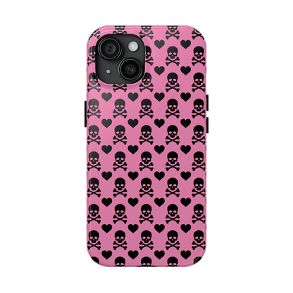 pink skulls – tough phone case