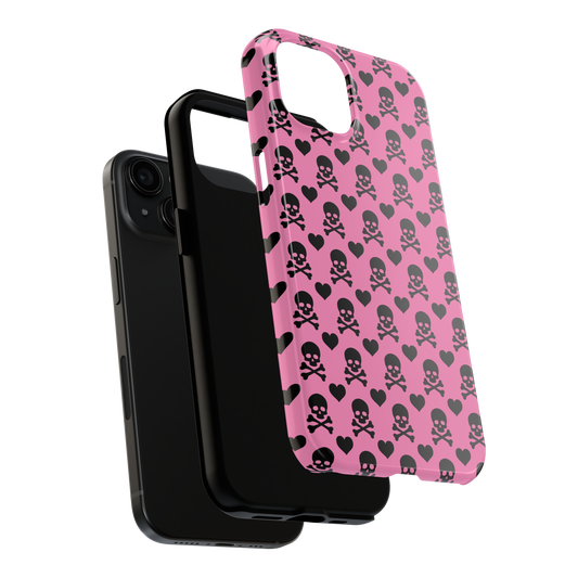 pink skulls – tough phone case