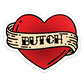 butch – tattooed heart sticker