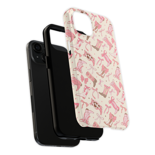 coquette cowgirl boots – tough phone case